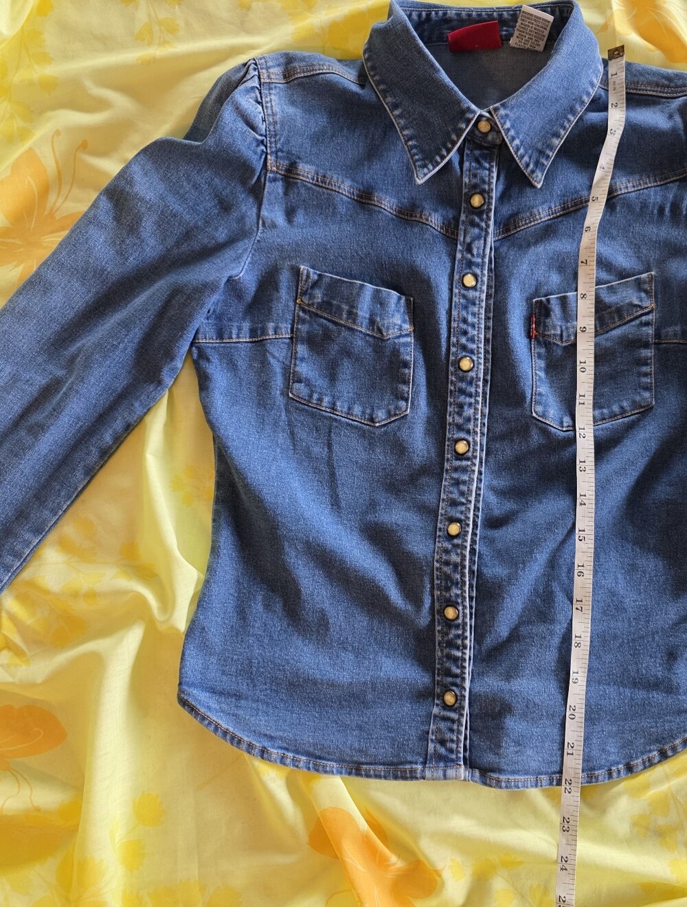 Levi's Blue Denim Button-Down Shirt - Picture 6 of 15